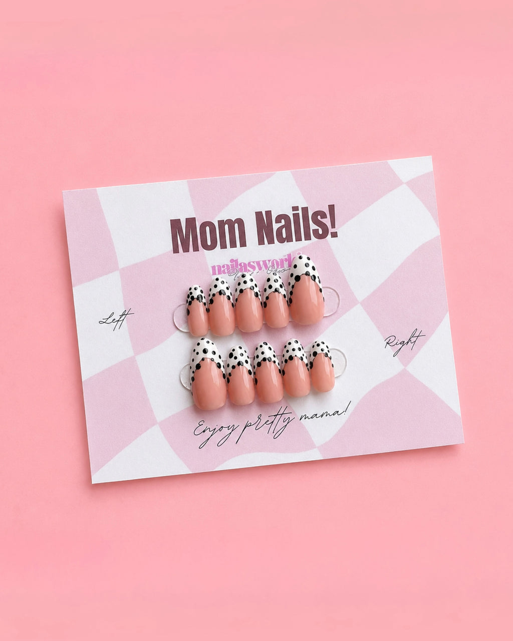 Dalmation French - Handmade Press On Nails