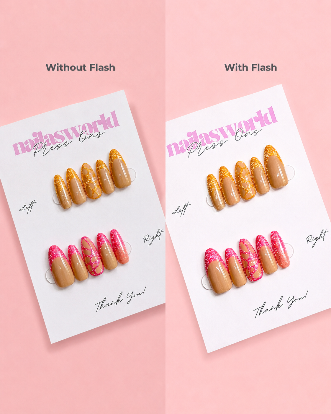 Pink Lemonade - Handmade Press On Nails