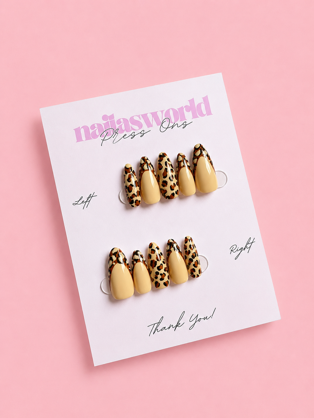 Vanilla Bean Leopard - Handmade Press on Nails