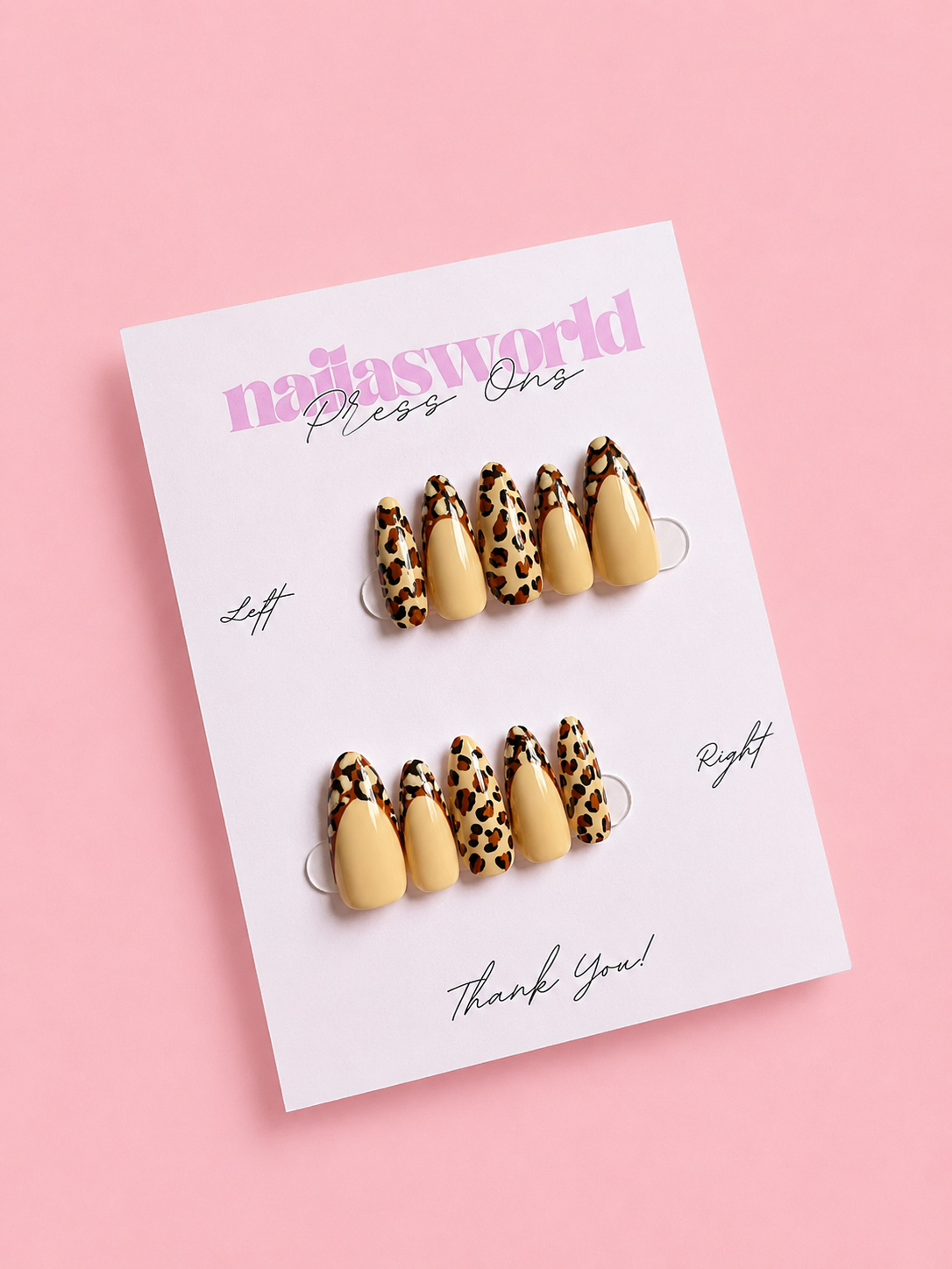 Vanilla Bean Leopard - Handmade Press on Nails