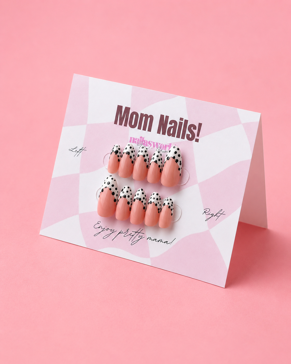 Dalmation French - Handmade Press On Nails